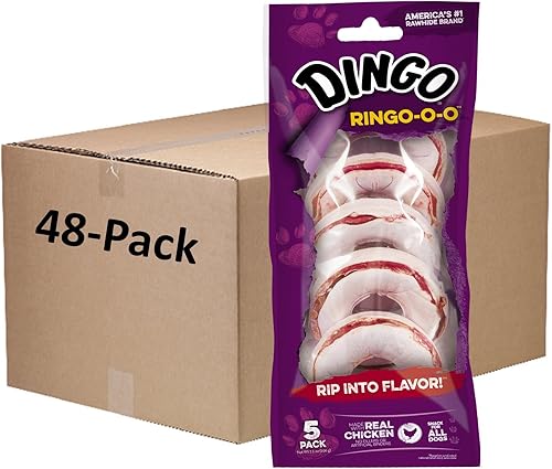 Vista 9 de Dingo Ringo - Golosinas masticables de cuero crudo, 5 unidades (paquete de 1)