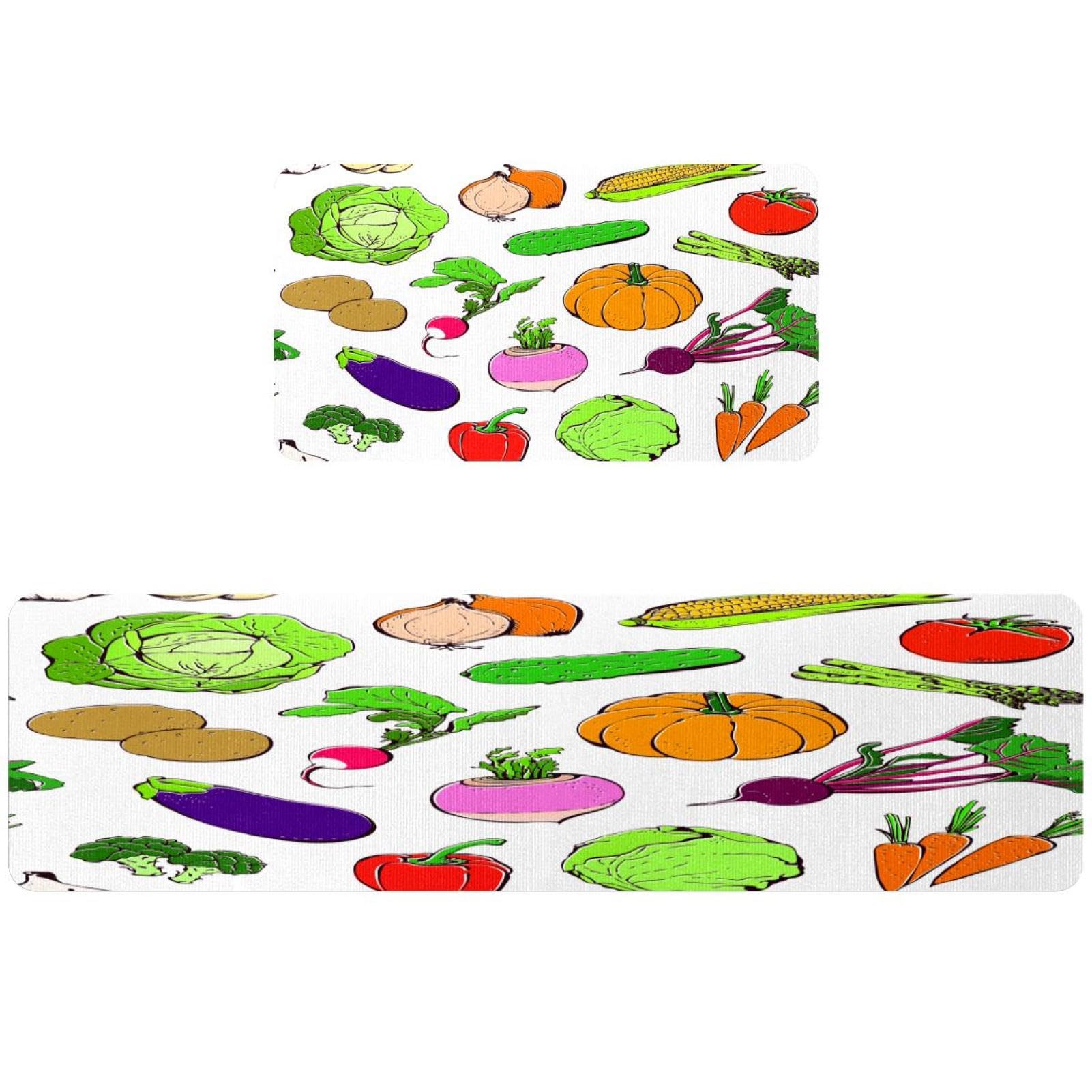 Alfombrillas de cocina lavables VAPOKF, alfombras absorbentes para pasillo y hogar, juego de 2