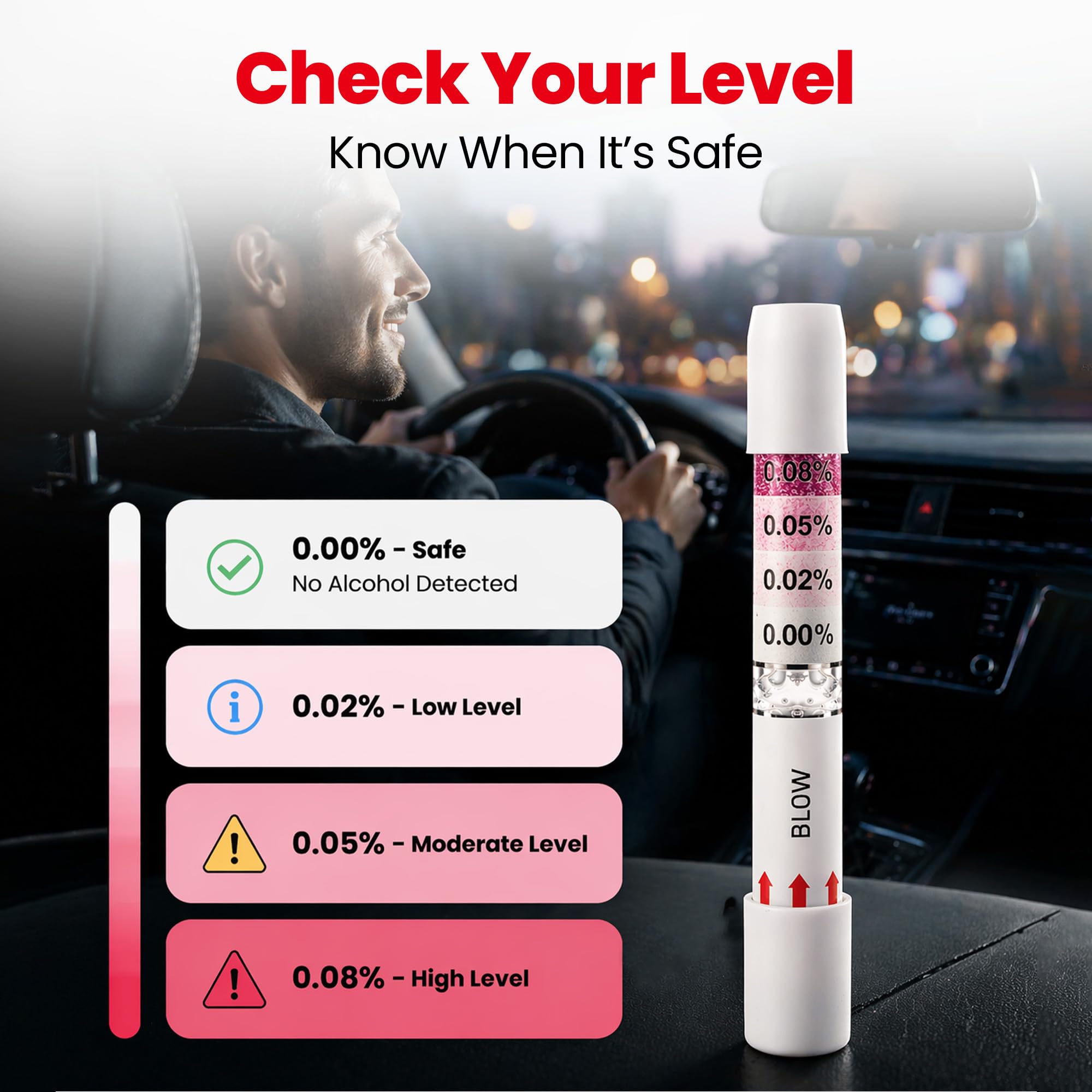 Amazon.com: Think Twice Disposable Breathalyzer for Alcohol, Single-Use BAC Breath  Test, Portable Personal Alcohol Screening Device, Individually Wrapped  Disposable Breathalyzer Strips (10 Count) : Health & Household