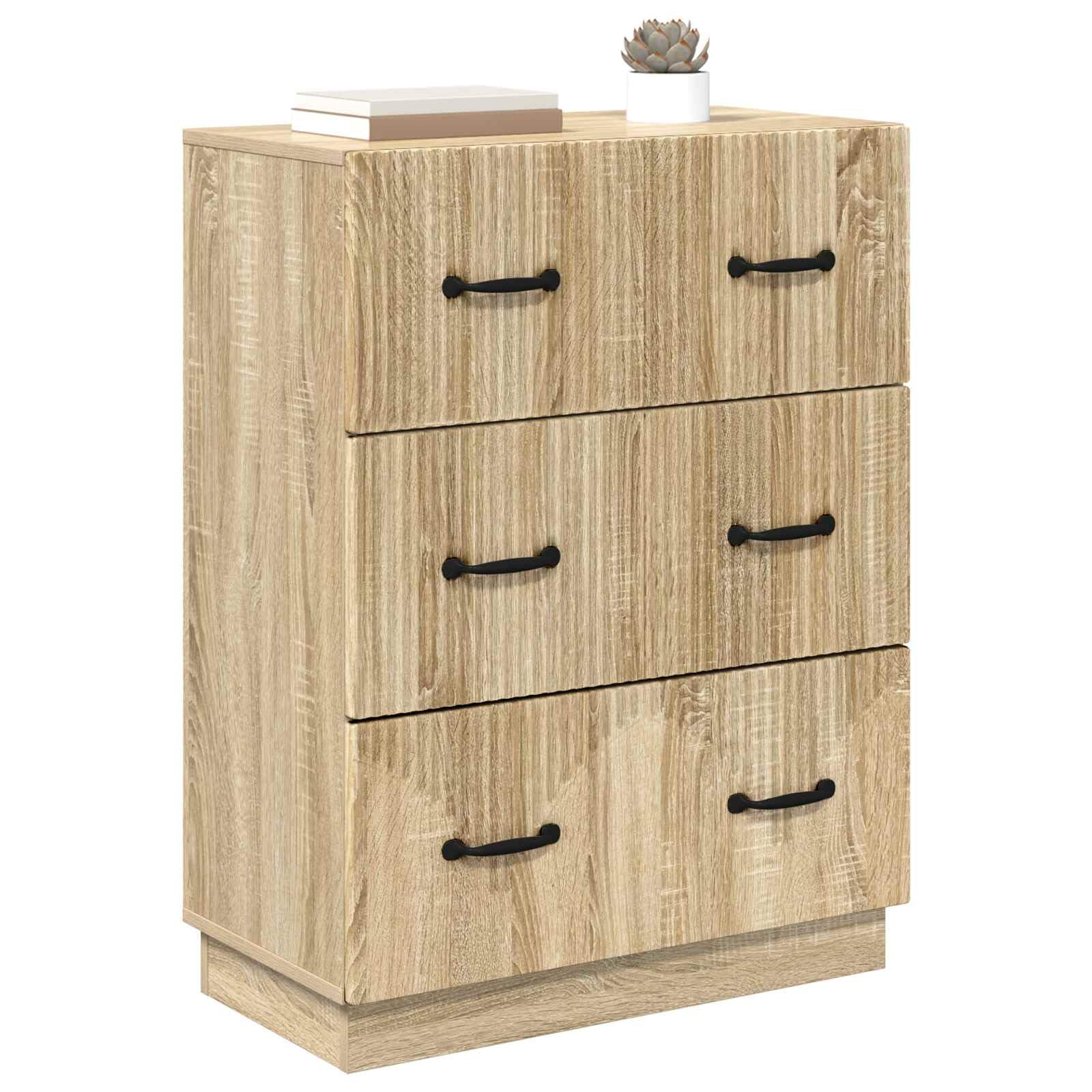 Mobile con 3 Cassetti Rovere Sonoma 66x34,5x87 cm | Cassettiera versatile in legno ingegnerizzato con 3 ampi vani, ideale per soggiorno, ufficio e corridoio.