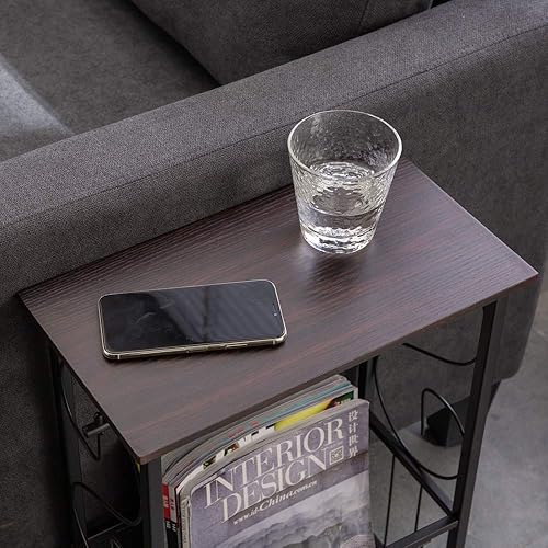 Miniatura 9 de Mesa auxiliar, mesa auxiliar para sofá y cama, mesa auxiliar multifuncional para interiores, mesa auxiliar de noche, mesita de noche para espacios