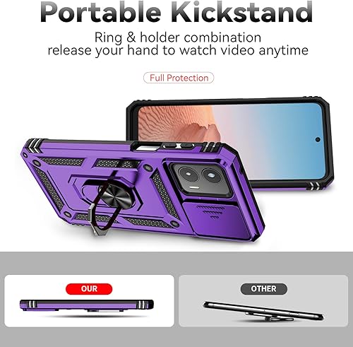 Miniatura 7 de Funda para Motorola Moto G Power 5G con cubierta deslizante para cámara, protector de pantalla HD prueba de caídas de grado militar, soporte de