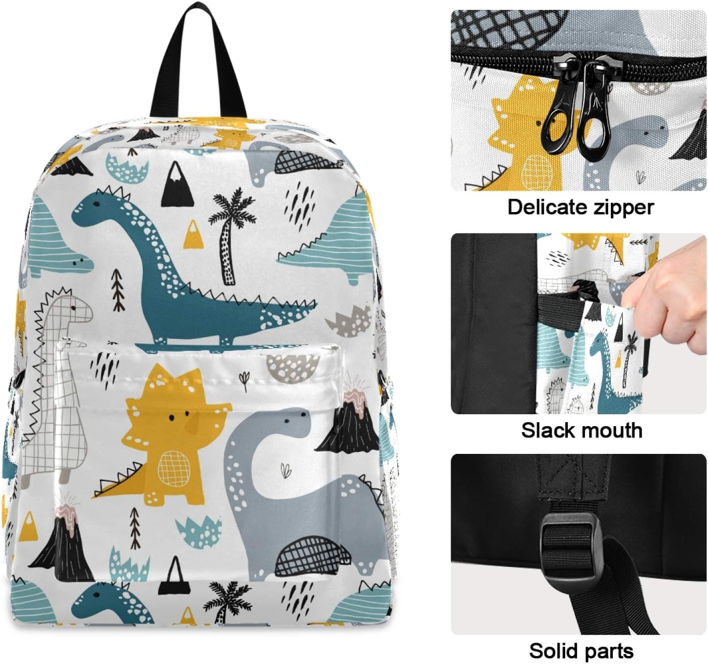 Cute Dinosaur Kids Toddler Backpack Lightweight School Book Bag for Boys Girls Blue White Preschool Backpack Mini Day Pack for Children