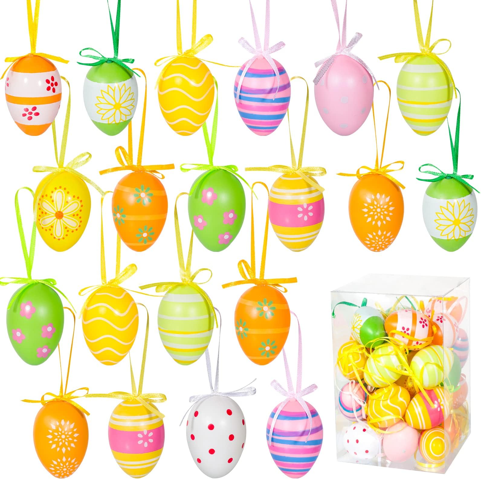 Amazon.com: 6 Pieces Wooden Easter Eggs Yard Signs Outdoor Easter ...