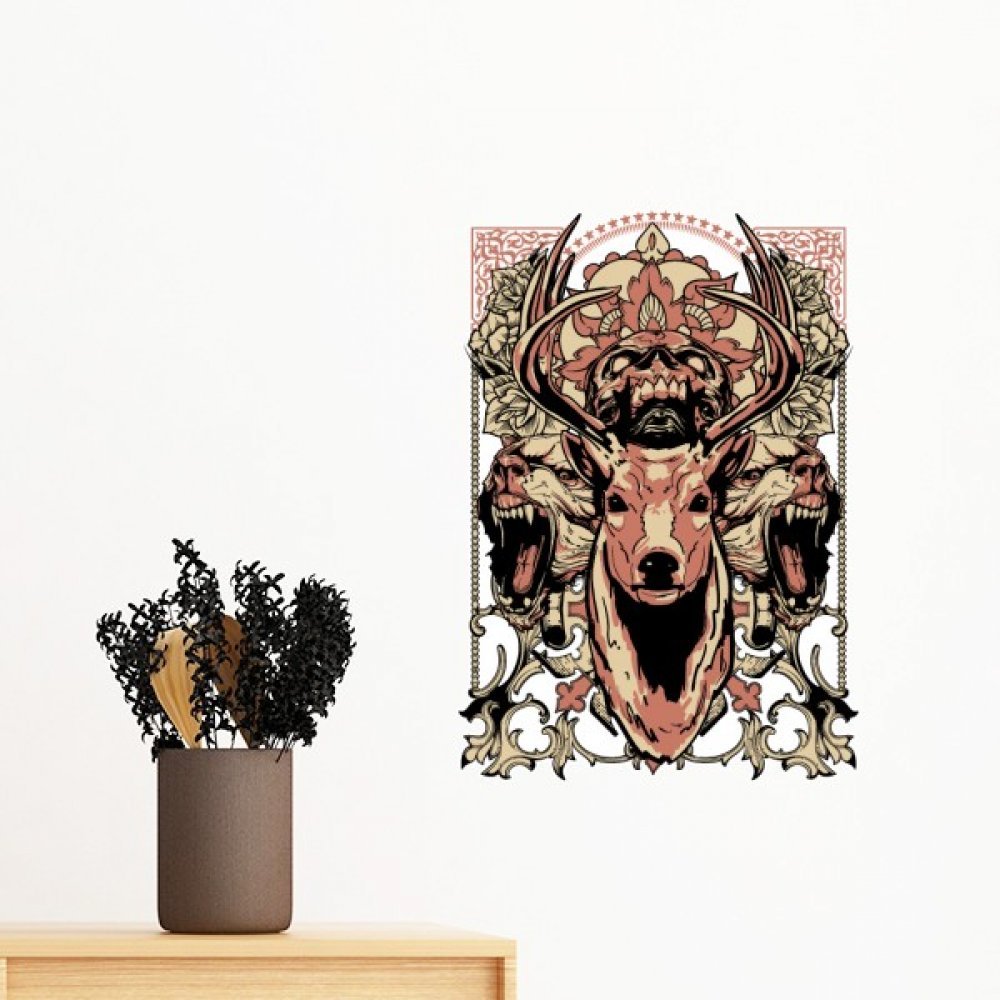 Papier peint DIY amovible 50cm aux motifs originaux d'ours et cerf