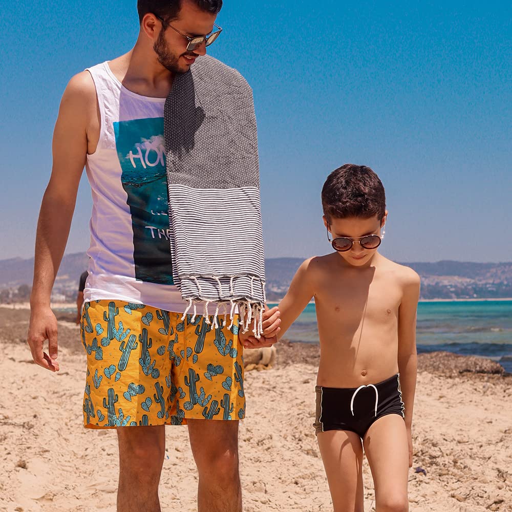 SOLTAKO Fouta Plage - Nid d'Abeille - Lot de 2 Fouta XXL - Serviette Plage Anti Sable - Drap de Bain pour Hammam, Sauna - Serviette Grande Taille - 100x200 cm - Drap 2 Personnes
