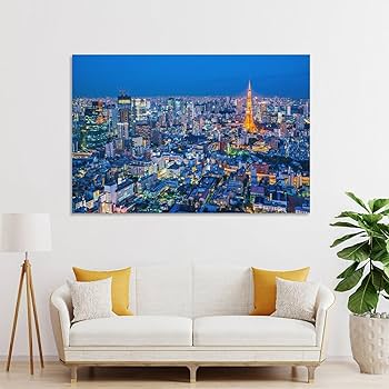Amazon.co.jp: 風景 インテリア 絵画 東京夜景 おしゃれアート