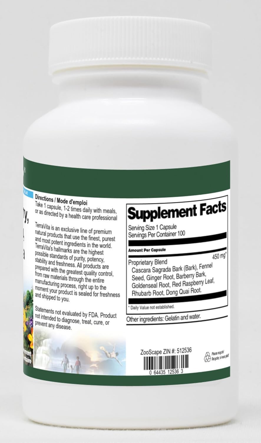 Dong Quai, Barberry, Cascara Sagrada, and More Formula - 450 mg (100 Capsules, ZIN: 512536) - 3 Pack