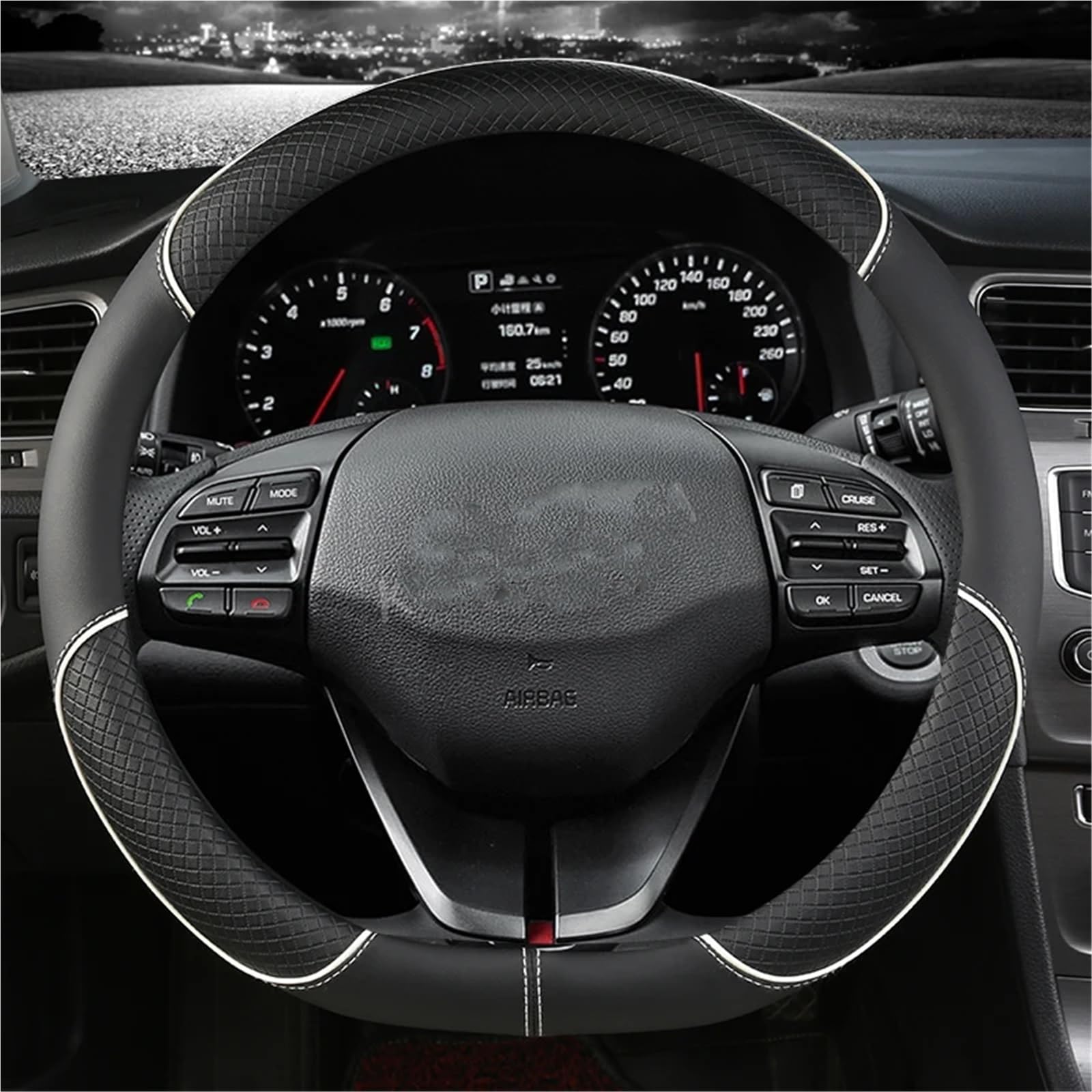 Car Steering Wheel Cover For Hyundai For Tucson For Accent For Elantra For Santa For Fe For Creta For Solaris For Kona Car Steering Wheel Cover Auto Accessorie Car Wheel Cover(WHITE D SHAPE)