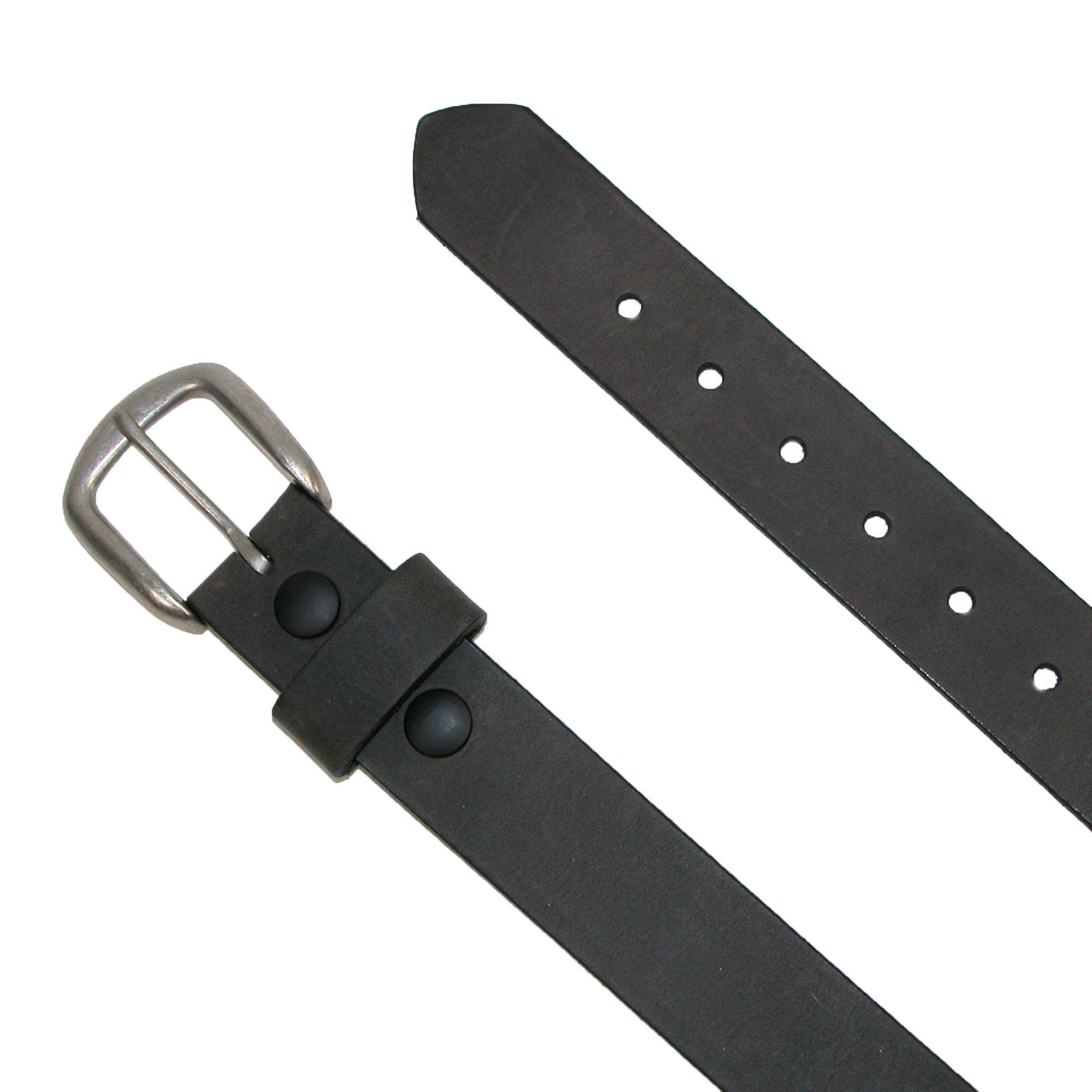 Boston Leather Men's Big & Tall Oil Tanned Pull Up Leather Removable Buckle Belt, 50, Black