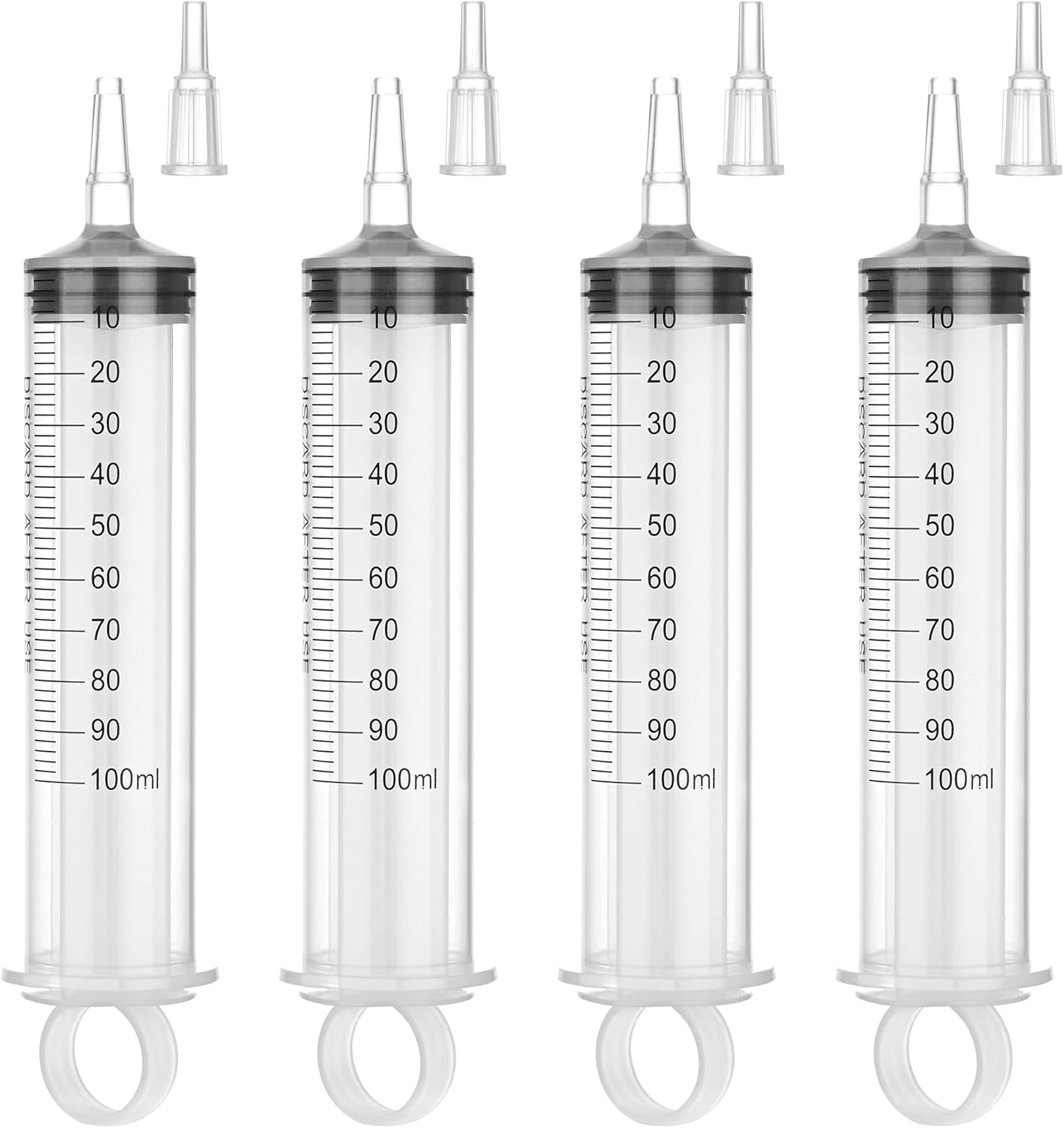 100 ml Syringe for Liquids, Large Syringe Without Needle for thick liquids, 10 Pack Individually Wrapped 100 mL 10.0