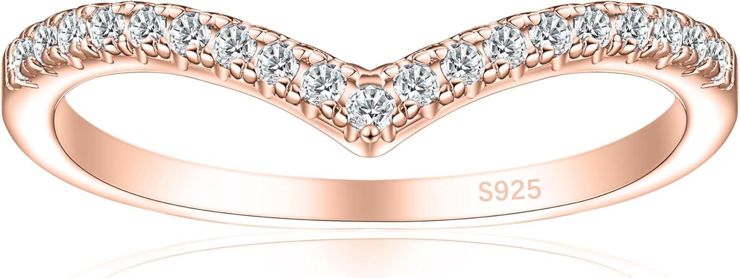 2mm 925 Sterling Silver Eternity Rings for Women Cubic Zirconia Half Eternity Wedding Bands Size 4-12.5