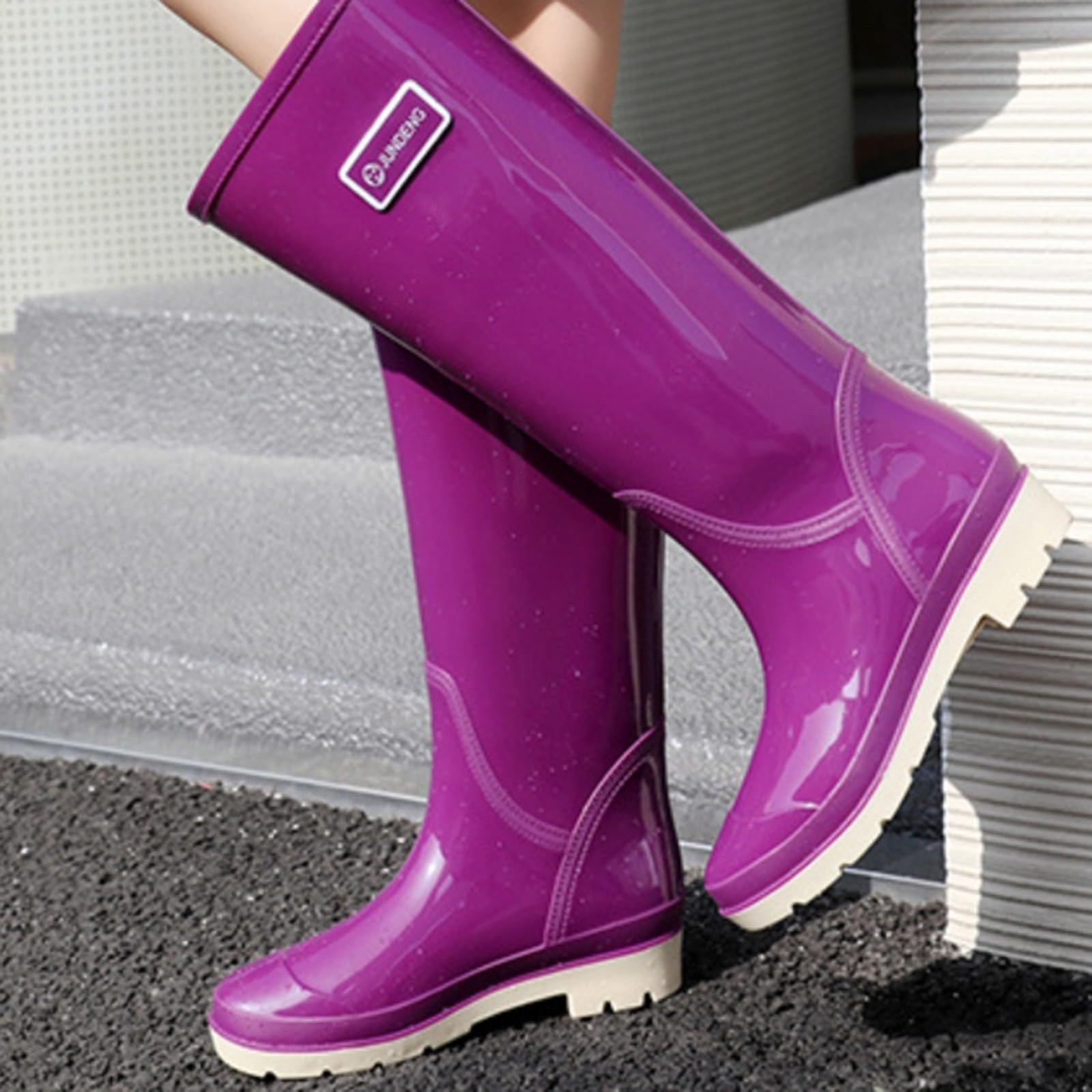 Wellingtonboots - Botas de agua para mujer, talla 6, botas de agua para mujer, botas de agua de pierna corta, media altura, impermeables, ligeras, para exteriores, zapatos cálidos