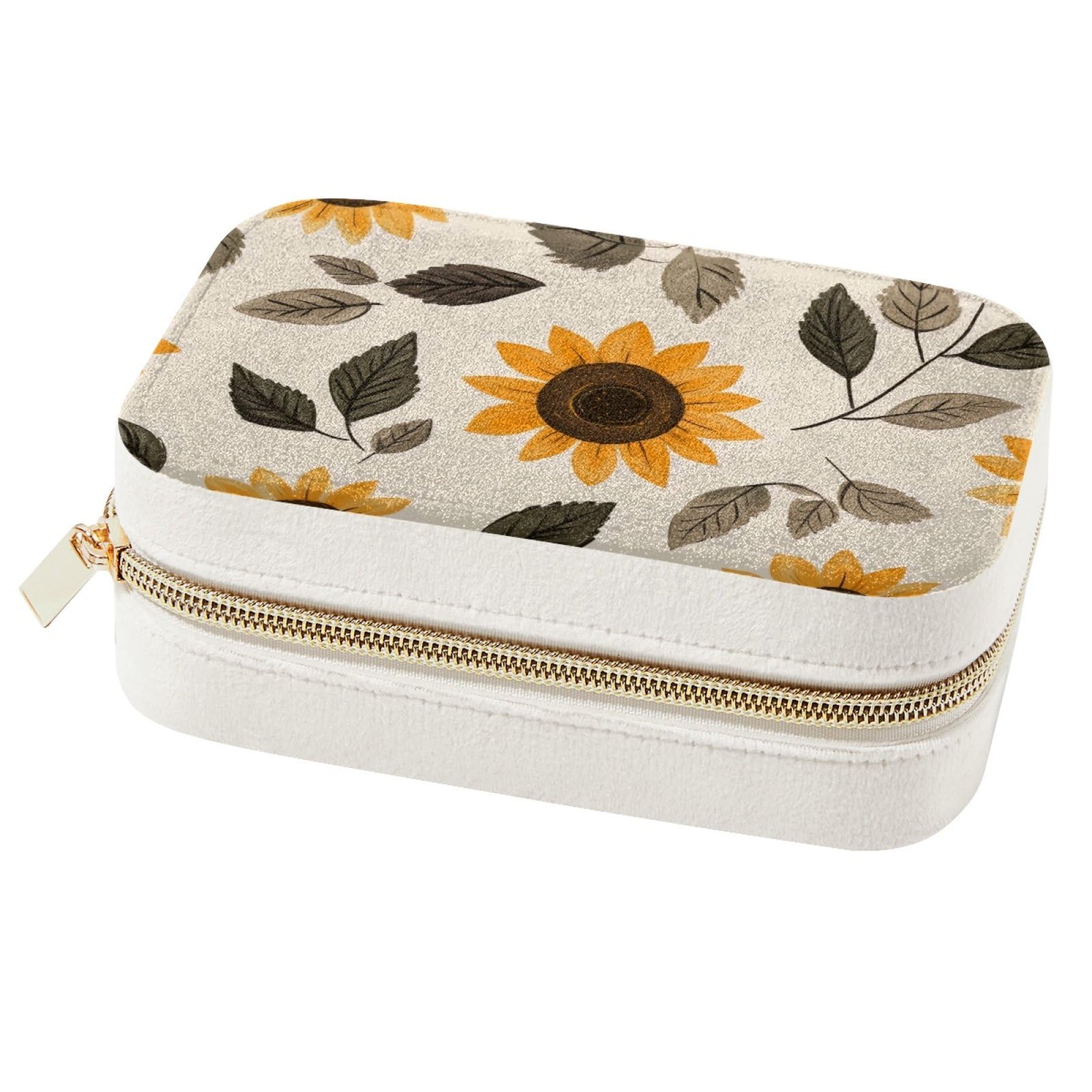 Boîte à bijoux portable motif tournesol : le cadeau idéal pour demoiselle d'honneur