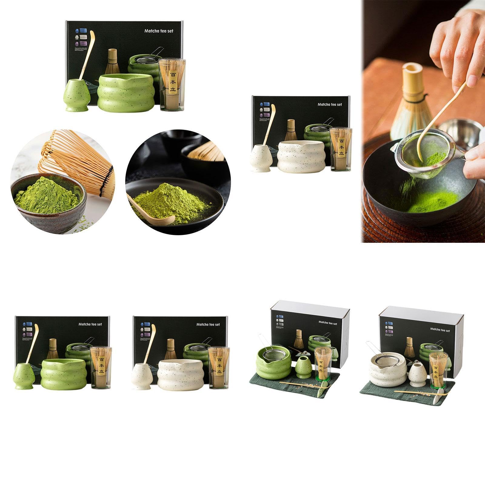 ATORSE™ Matcha Whisk Set Ceramic for Tea Lovers Matcha Gift Tea Ceremony Matcha Bowl Green 4 piecs|Home & Garden|Food & Beverages|Tea 2