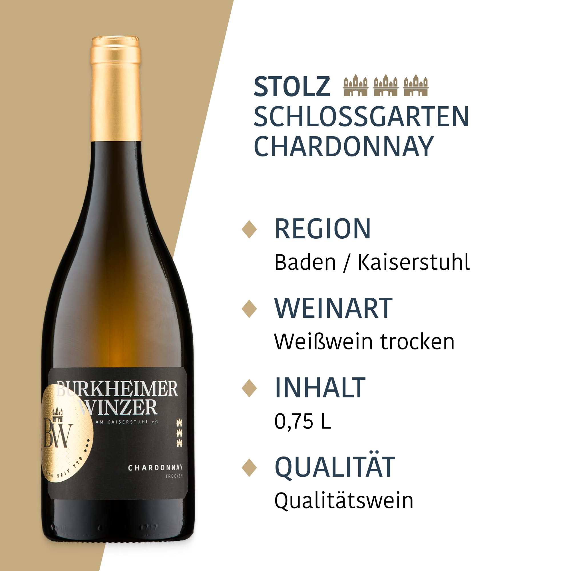Burkheimer Barrique Wein Tasting Set – Spätburgunder, Grauburgunder & Chardonnay Wein-Paket trocken – kraftvoll, komplex & goldprämiert – Stolz Kollektion – vom Kaiserstuhl (3 x 0,75l)