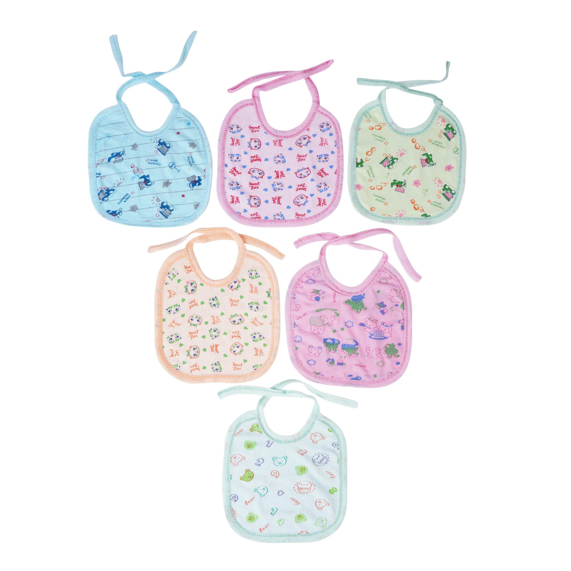 MW PRINTS Soft Cotton Washable and Reusable Absorbent Adjustable Feeding Bibs For Babies-image-24