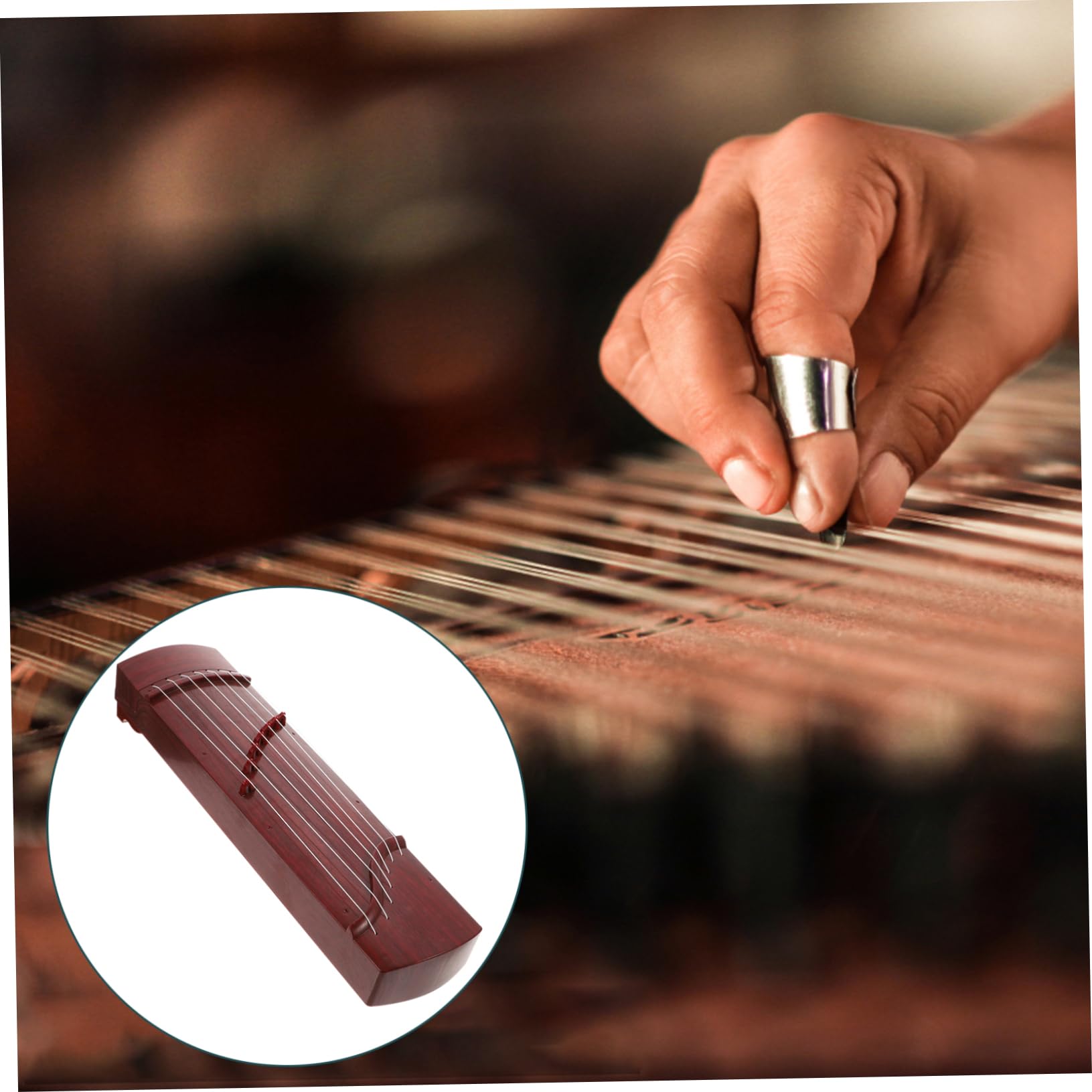 Vaguelly Guzheng Jouet Éducatif Miniature pour Garçon Fille Instrument à Cordes Pratique pour Débutants et Matériau pour Photographie et Décorations