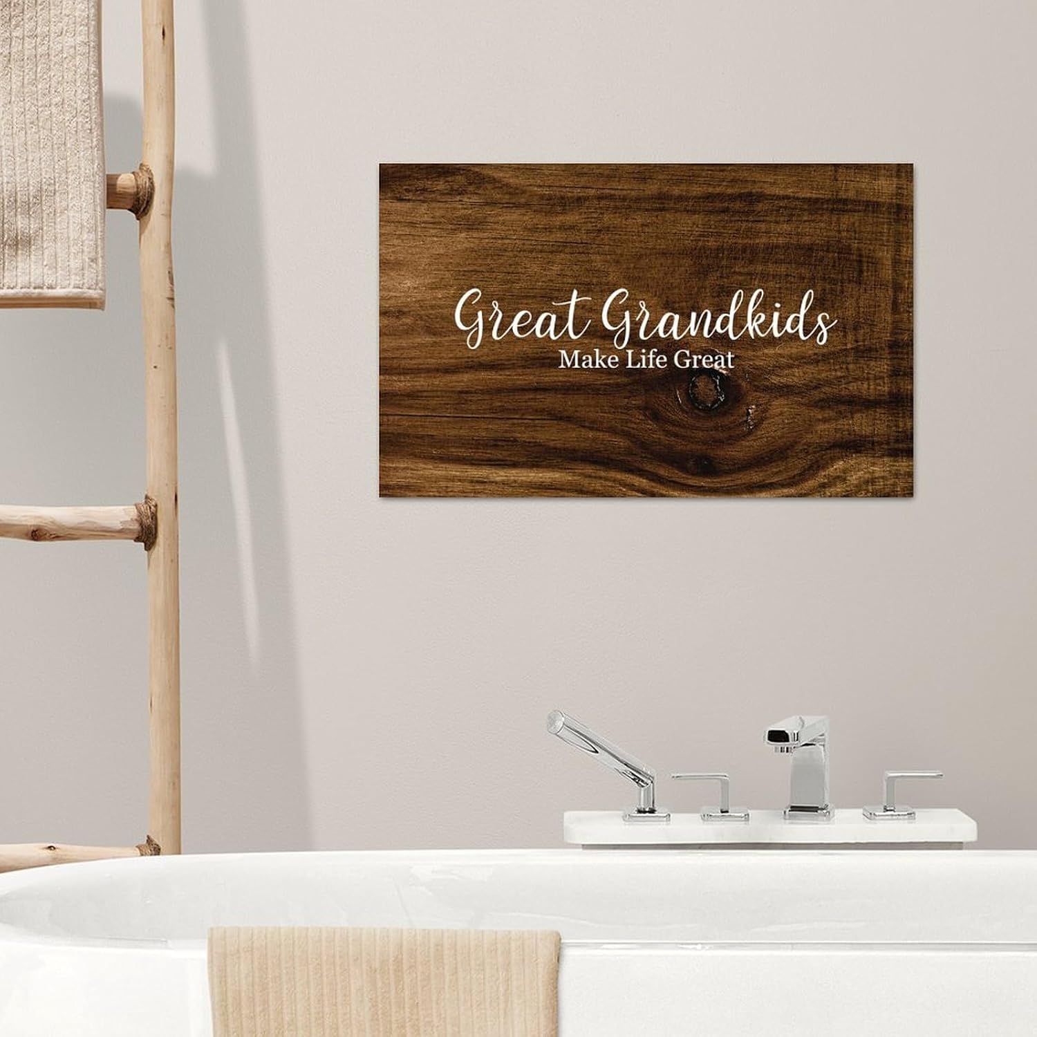 LITTLEGROVE SEEDS Vintage Country Wooden Pallet Sign Great Grandkids Make Life Great with Quotes 16x10in Family Wall Decor Decor Wall Art Wall Hanger Sign for Living Room Living Room Bedroom Office image 5