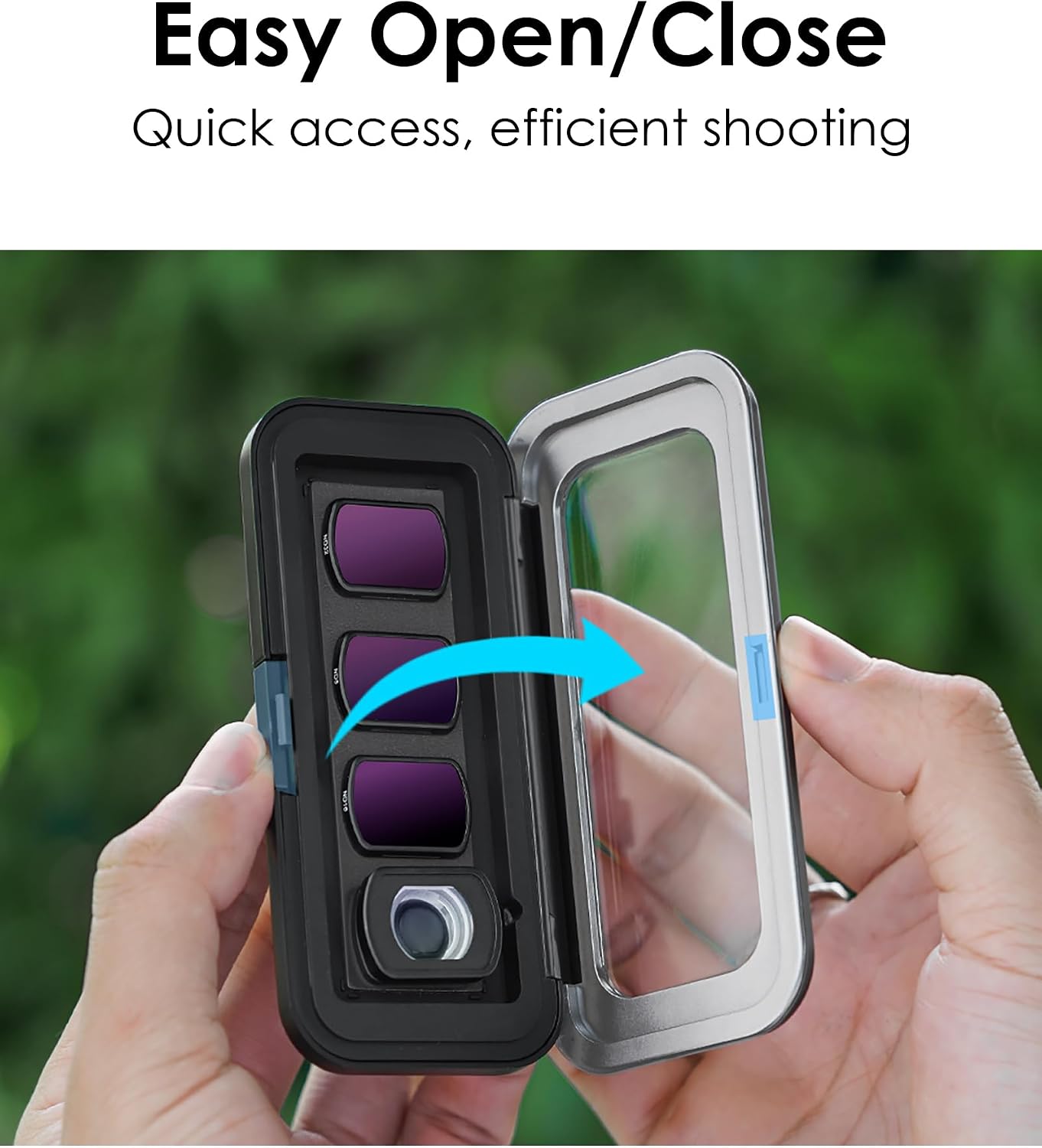 CAPART Lens Filter Organizer for DJI Pocket 4/3 / Xtra Muse, Filter Case for ND UV CPL Macro Wide Angle Lens Holder Storage Case | Dustproof Scrach-Proof (Medium-hold 4pcs Filters)