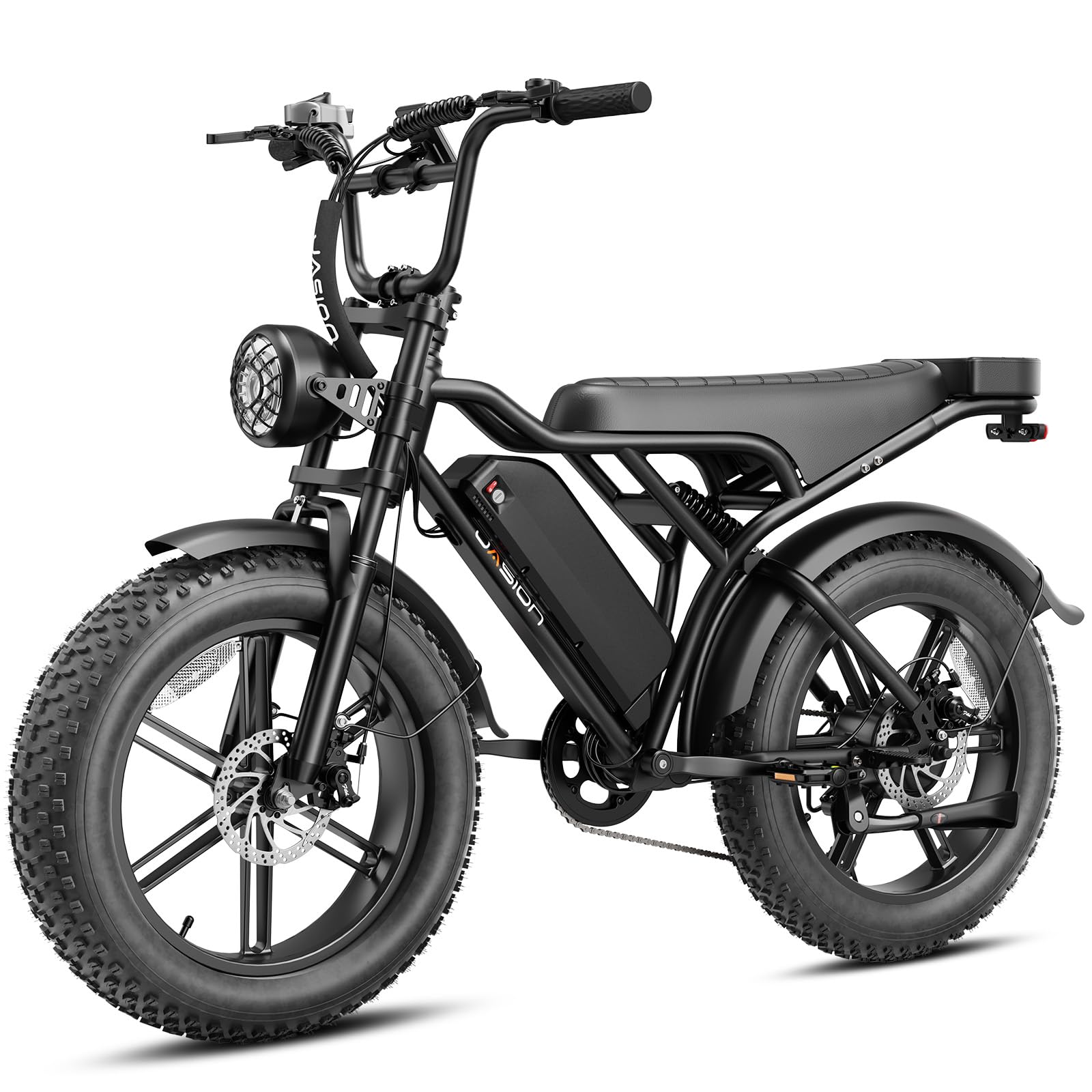 Jasion RetroVolt Fat Tire Electric Bike for Adults, 2000W Peak Power, 30 MPH E-Bike, Up to 70 Miles, 48V 15Ah Detachable Battery, 5 Ride Modes, for Commuting, Beach and Weekend Rides
