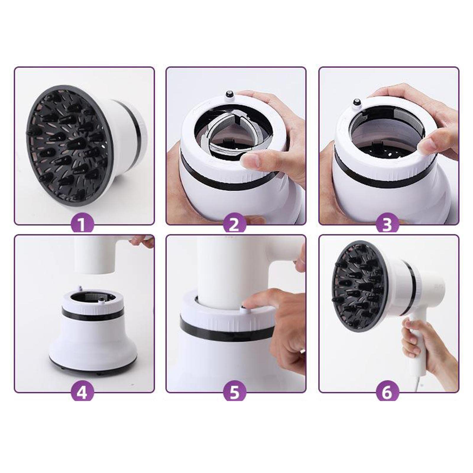 Milageto dei Capelli Diffusore per 1.4 Pollici a 3.1 Pollici di Capelli Asciugacapelli Diffusore Ugello per i Capelli Ricci o Ondulati