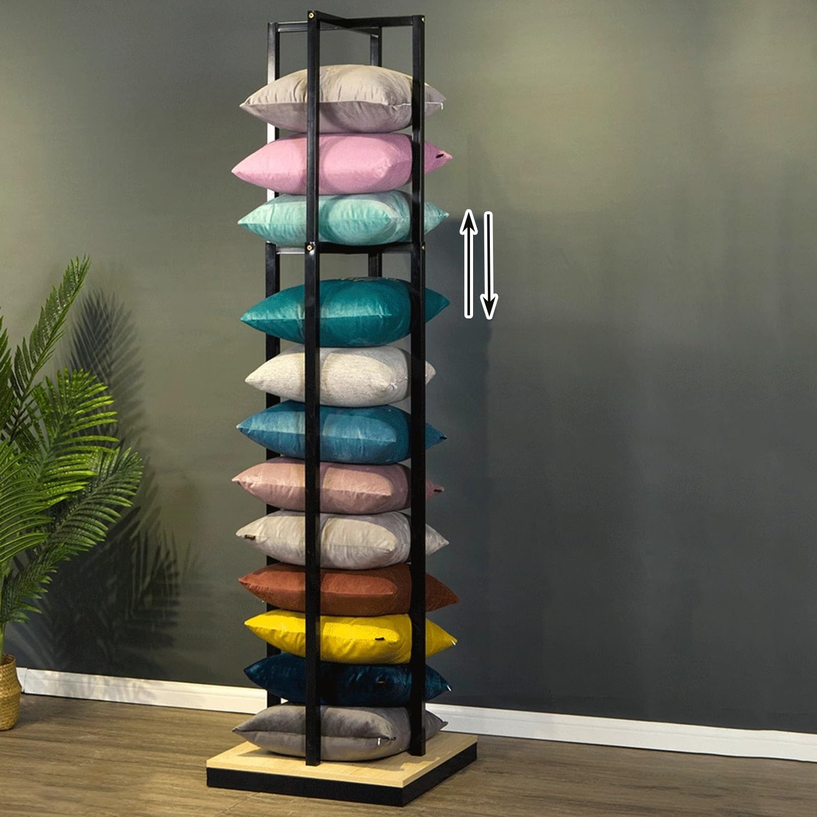 Espositore per Cuscini Regolabile e Indipendente - Supporto Versatile per Cuscini, Perfetto per Negozi al Dettaglio, camere da Letto e soggiorni - Design Quadrato Decorativo