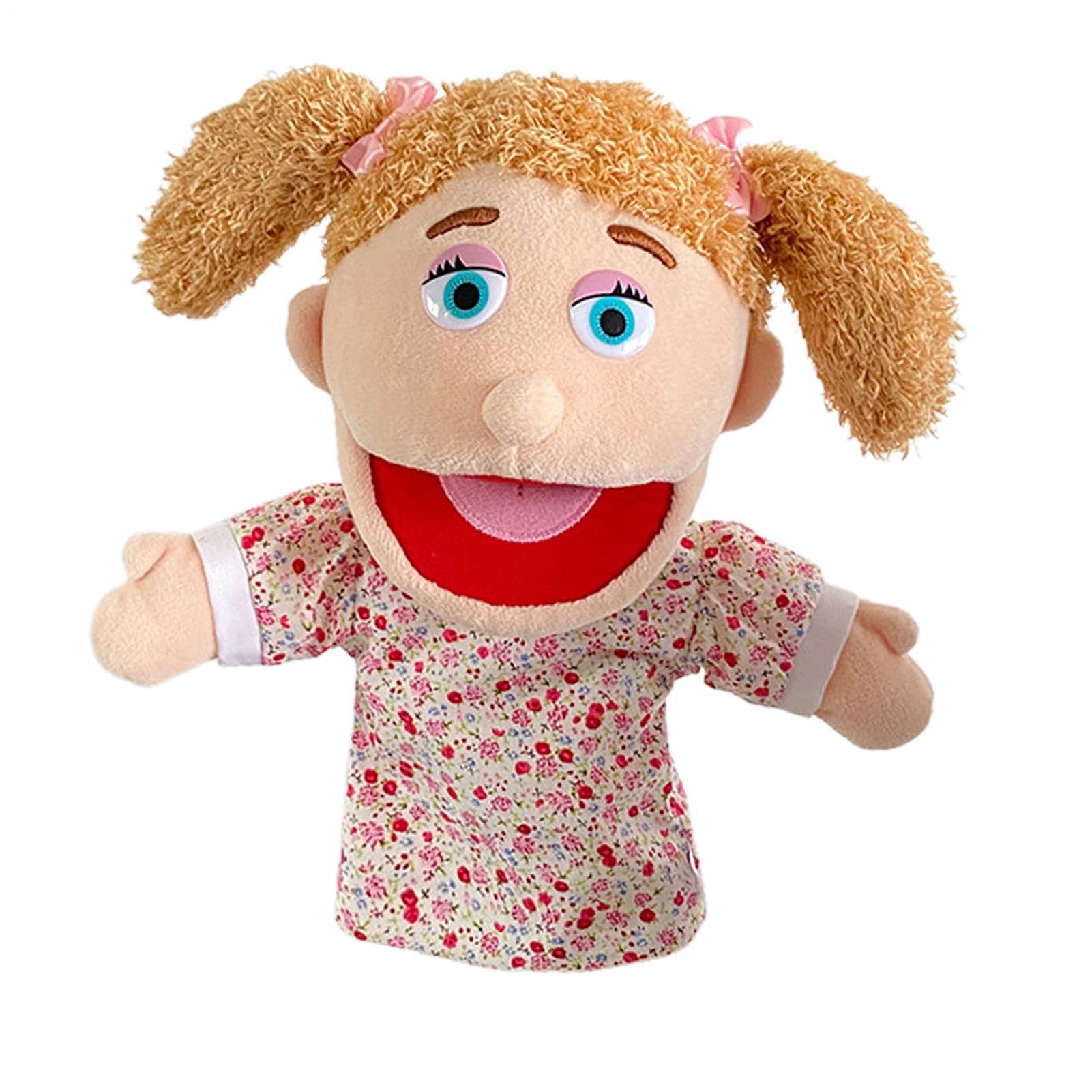 Burattini a mano per bambini - Bocca mobile, nonna marionetta morbida | materiale peluche realistico, rivestimento interno imbottito | Strumento di narrazione i primi educatori e insegnanti della s