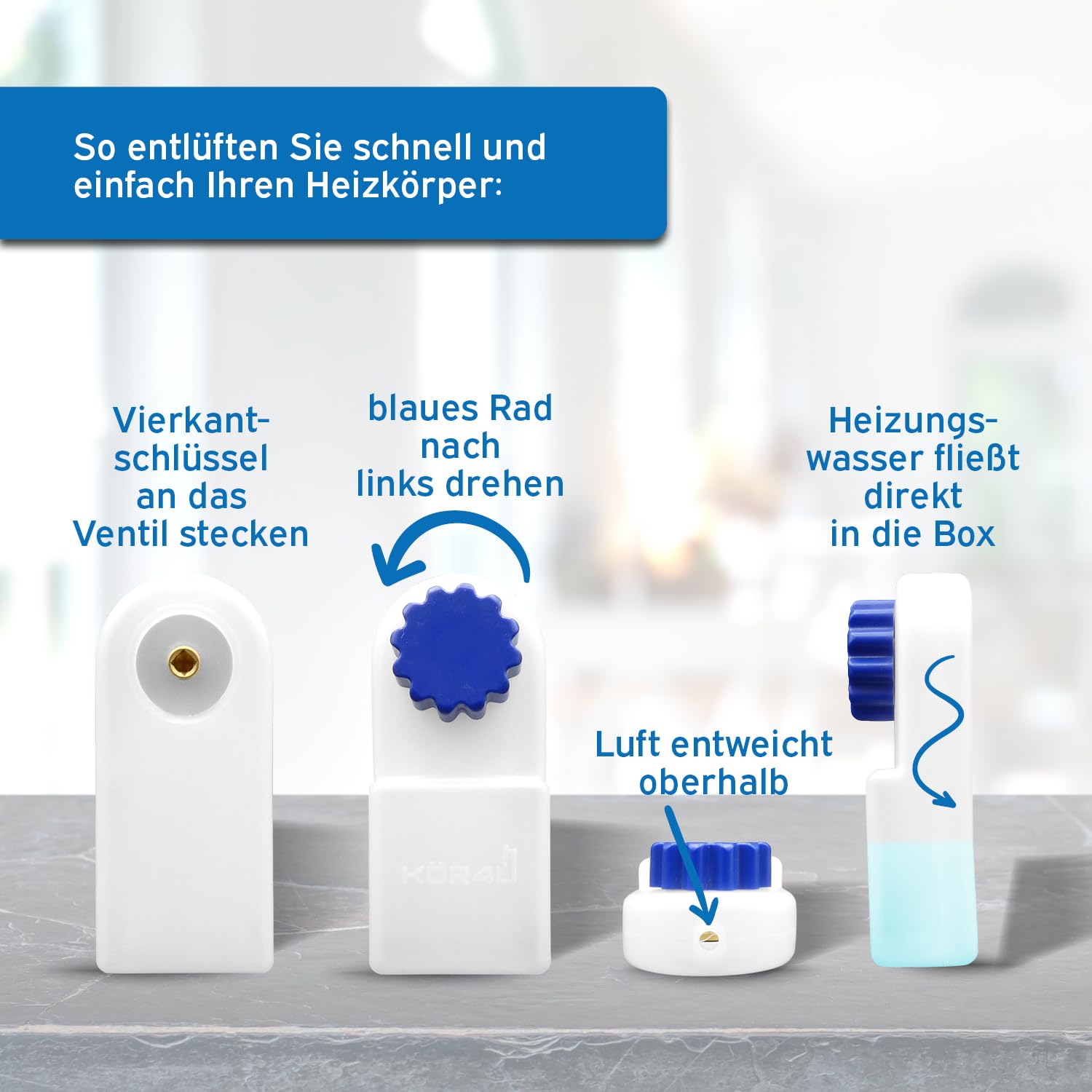 10x IMI Heimeier Thermostat-Kopf 7000-00.500 mit Nullstellung, inklusive 1x kör4u Heizkörperentlüftungsbox