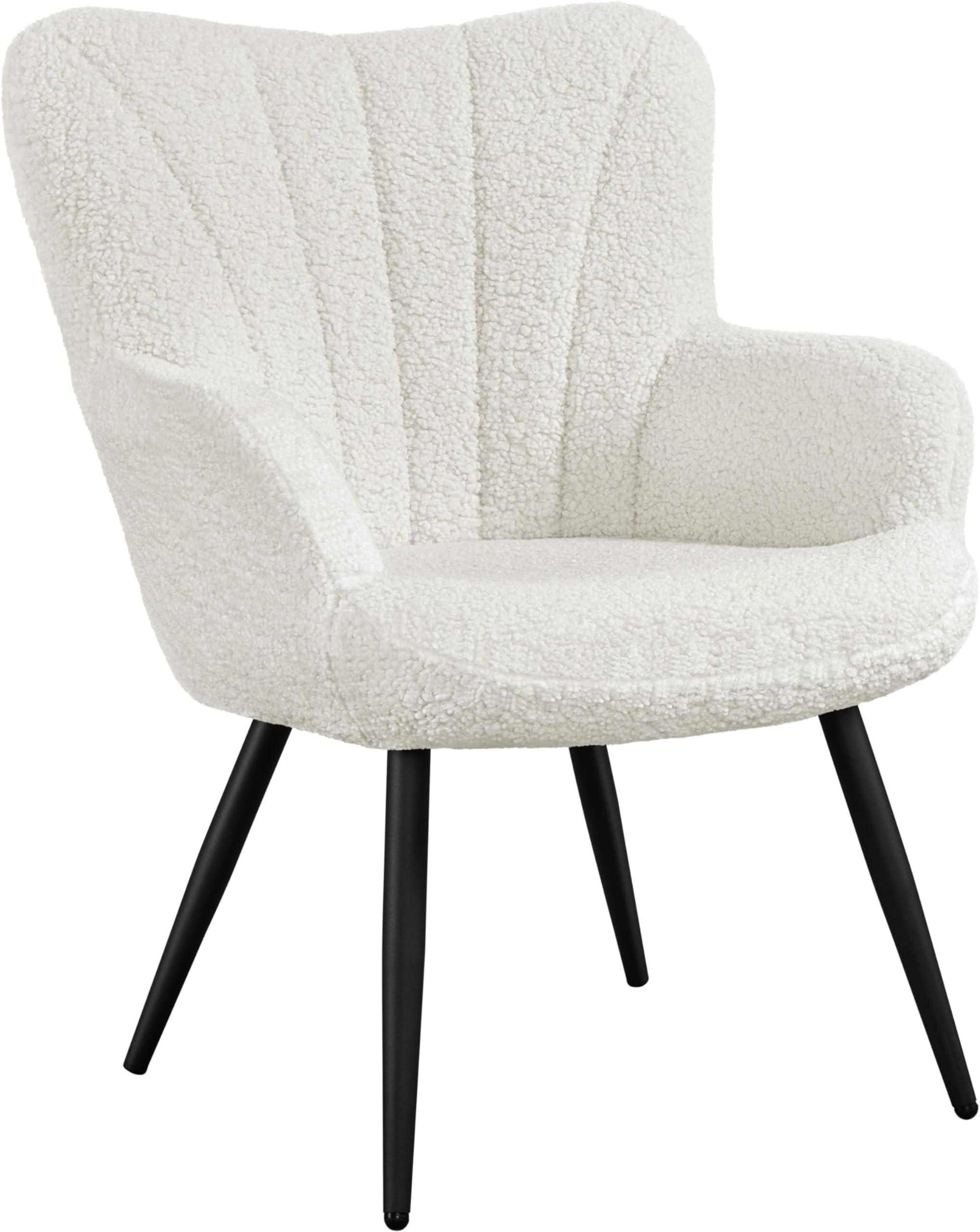 Amazon.com: LVVEZin Fabric Accent Chair, Modern Cozy Vanity Chair with ...