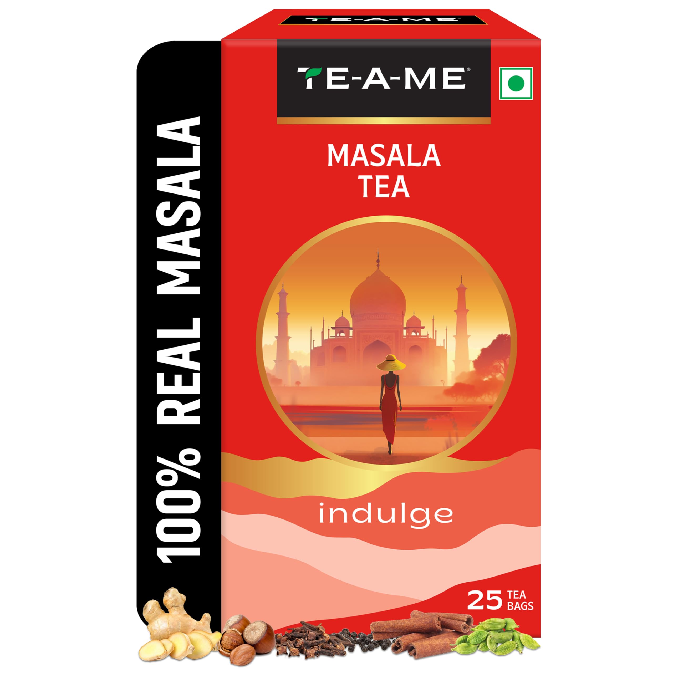 TE-A-ME Masala Tea - 25 Tea Bags (Enveloped) | Real - Masala Tea Bags | Masala Chai Tea Bags | Christmas Gift | New Year Gift