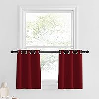 Vista 65 de NICETOWN - Cortinas opacas graduadas para ventanas pequeñas del baño, cortinas de privacidad de 30 pulgadas de largo para mini lavandería y cocina