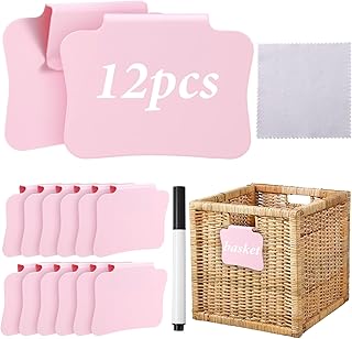 14Pcs Basket Labels Clip On for Storage Bins, Plastic Label Clip Removab...