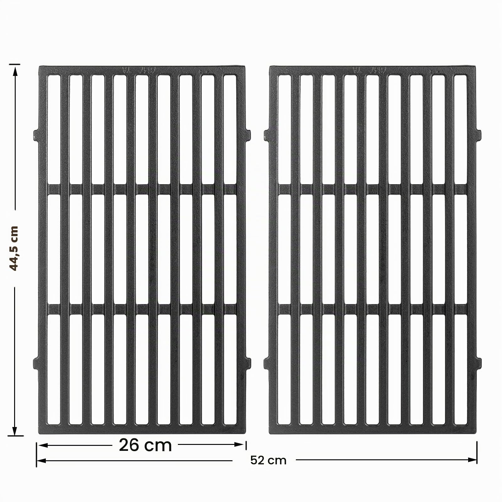 Griglia da 44,5 cm per Weber Spirit I & II 200 210 (Pulsanti Anteriori) E210 E220 S210 S220, Ricambio per Weber 7637 in Ghisa