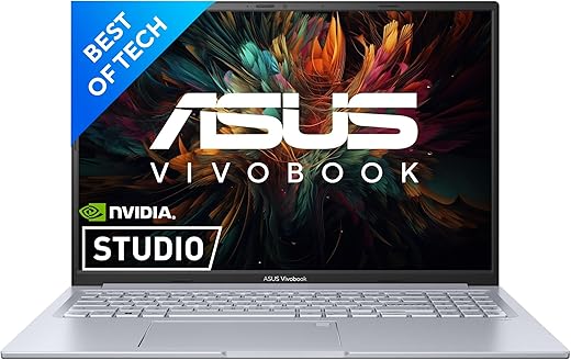 ASUS Creator Series Vivobook 16X (2023), Intel Core i5-12450H 12th Gen, 16″ (40.64 cm) FHD+, Laptop (8GB/512GB/4GB RTX 2050/Win11/Office…