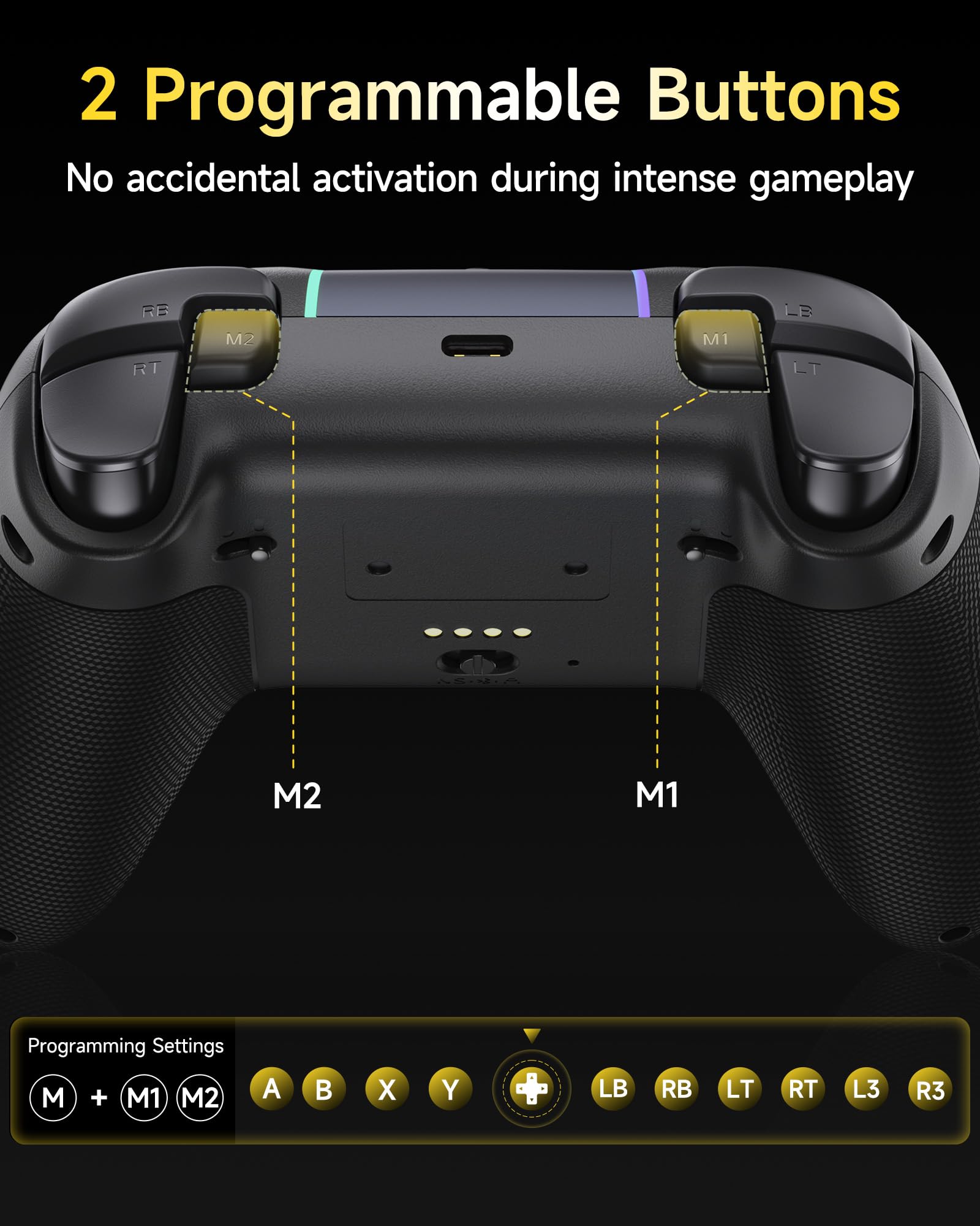 EasySMX X05Pro Bezprzewodowy kontroler PC z cichymi przyciskami dokującymi, 2 VIT, D-Pad 8 Dir, programowalny, joysticki Hall, akumulator 1000 mAh, 1000 Hz. Kompatybilny z PC/Switch/Android/iOS