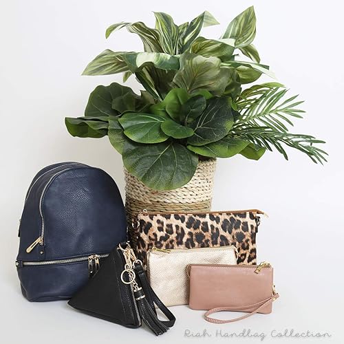 Miniatura 6 de RIAH FASHION Cartera convertible de cuero vegano para bolso de mano Bolso pequeño para teléfonoranuras para tarjetas y muñeca desmontablebandolera