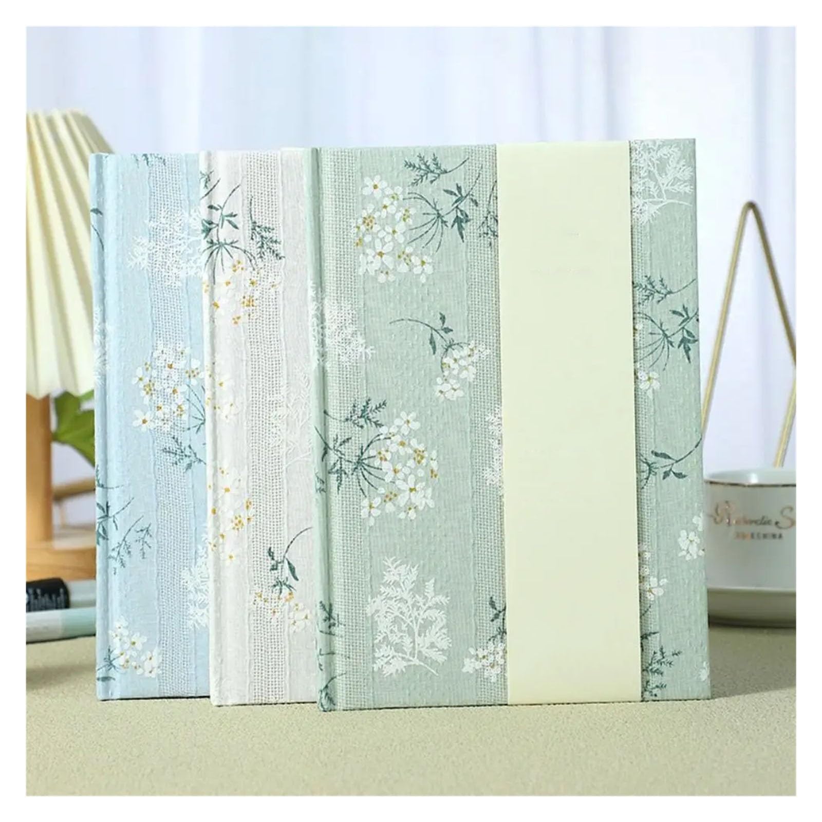 Couverture en tissu for carnet de notes A5, livre à main Compact, reliure en coton polyvalente brodée(Gray)