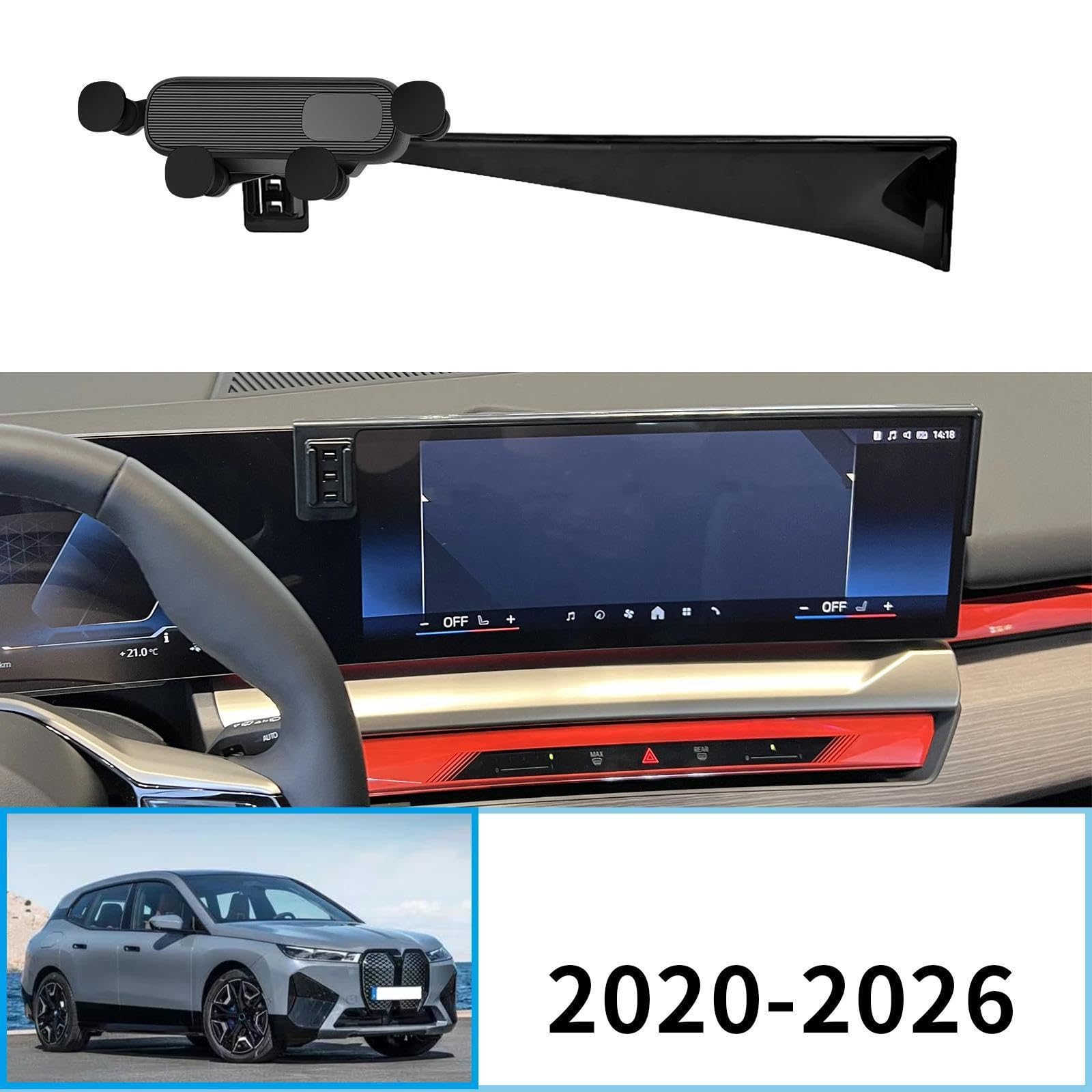 Uchwyt Samochodowy na Telefon dla BMW IX XM 2020-2025, uchwyt samochodowy na telefon komórkowy, ekran, stała podstawa, stojak na nawigację GPS (ładowanie)
