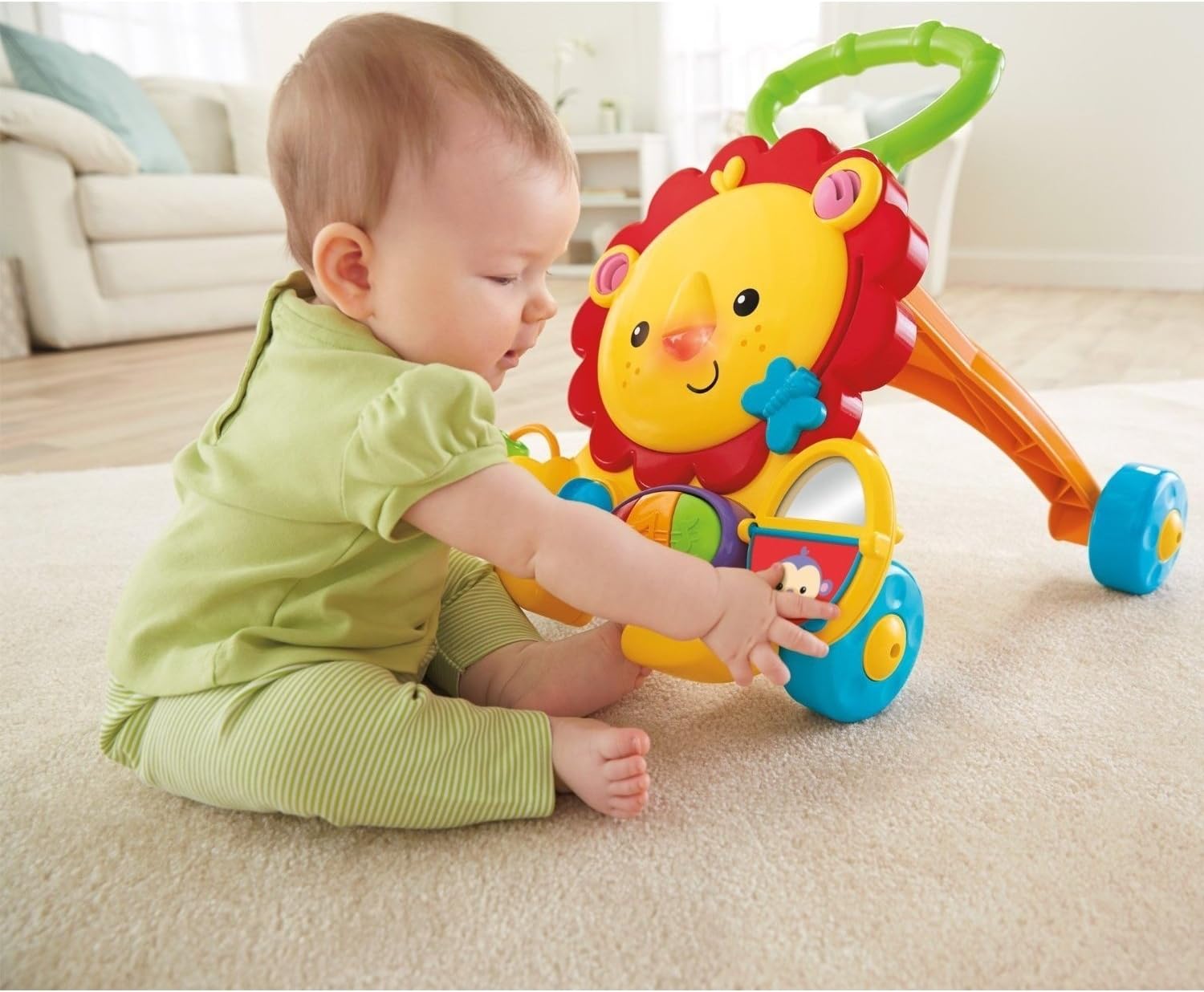 Fisher-Price Baby Toy Musical Lion Walker with Lights Sounds & Activities for Developmental Play Infants & Toddlers Ages 6+ Months