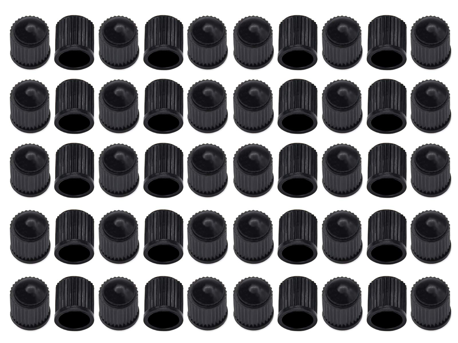 10 Bouchons De Valve Noir Pour Voiture, Moto, Scooter - Plastique Robuste - Protection Contre Saleté Et Corrosion