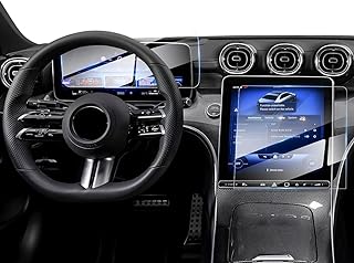 [Upgrade] 2 Pack Mercedes Benz GLC 11.9-Inch & 12.3-Inch Screen Protector for Models GLC 300 2023-2025 2026/W206 C300 2022-2025 2026/AMG C43 2023-2025/AMG C63 2024-2025 [No Glare & Fingerprint] for 9H Tempered Glass Touch screen Navigation Protective Film