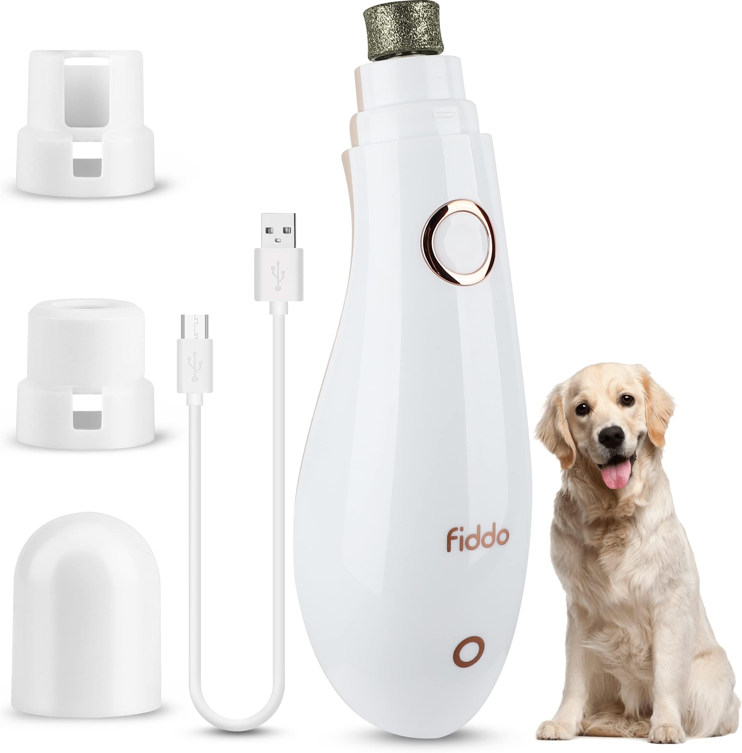 Dog Nail Grinder - Dog Nail Trimmers and Upgraded 2-Speed Professional Rechargeable Pet Nail Grinder, Quiet Painless Paws Grooming & Smoothing Pet Nail Clippers For Large, Medium, Small Dogs and Cats