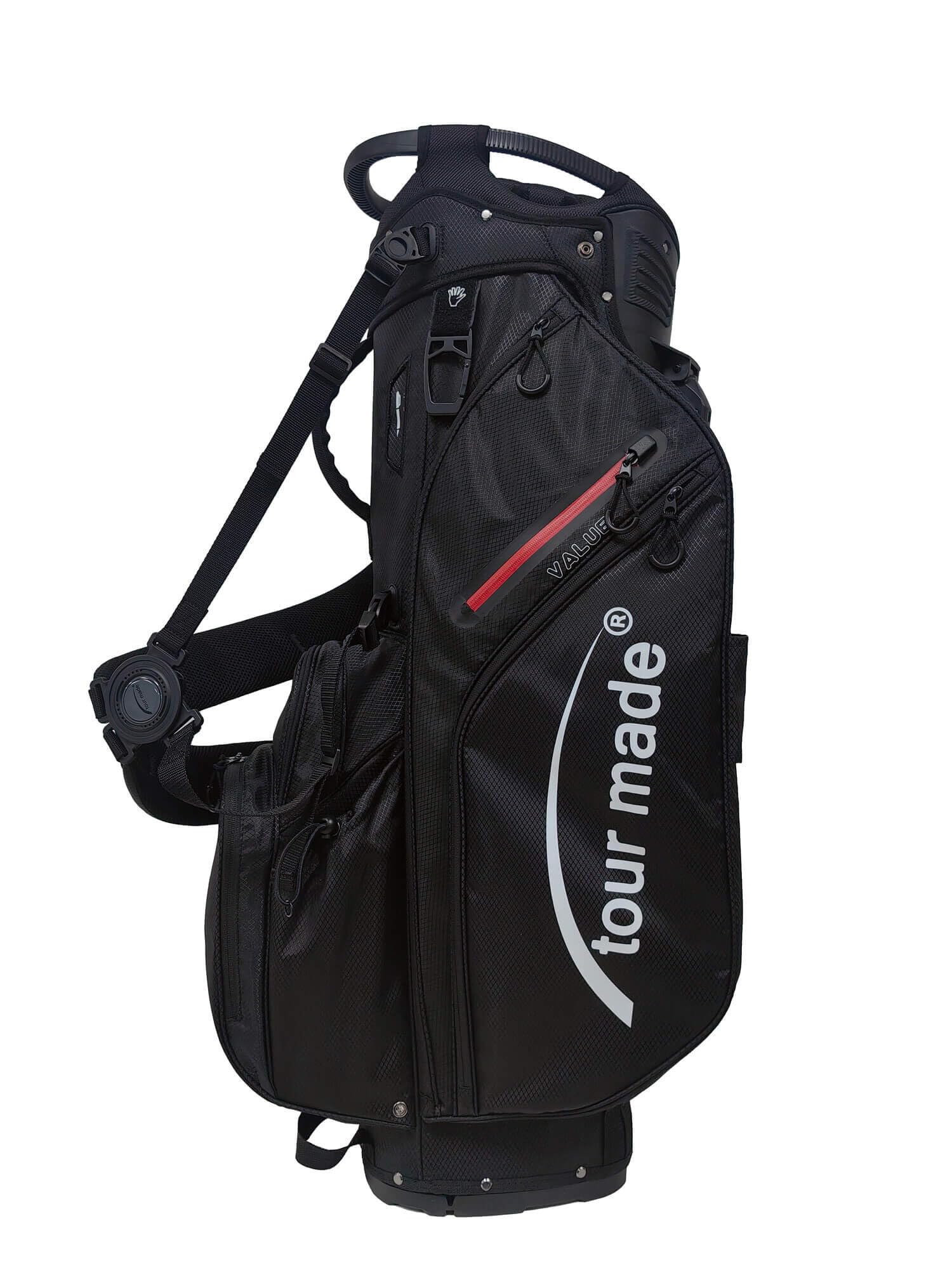 Tour Made Hybrid Organizer Golfbag Herren I 2,9kg leichtes Golf Trolley & Tragebag I 14Fach Divider bis zum Boden I viel Stauraum inkl. Kühltasche I 7 Taschen