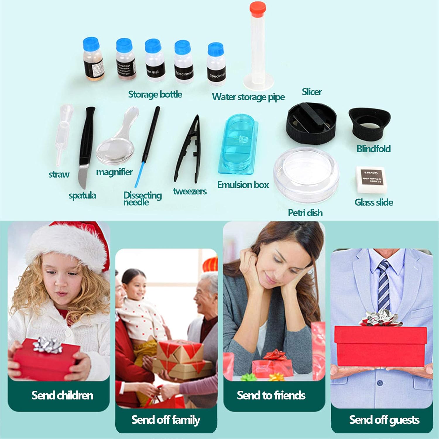 Microscope 40X-800X Monocular Microscopes with Handle Microscope for School Lab Kids and Students with Eyepiece(WF10X WF20X) 22x16x15cm White