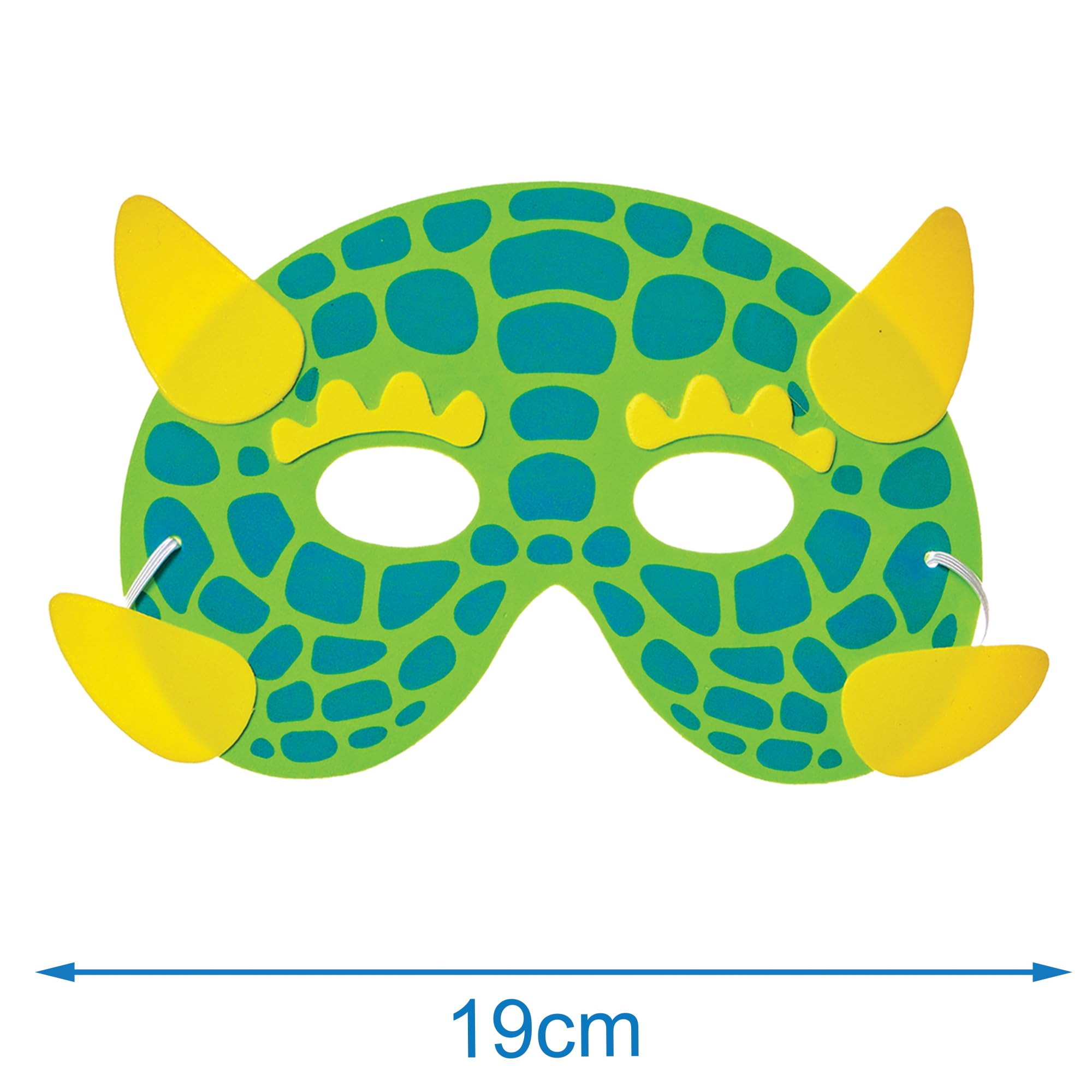 Baker Ross FN145 Dinosaur Foam Masks - Pack of 6, DIY Costume Kits for Kids Pretend Play Accessories, Multicolour, 23cm x 25cm x 2.5cm - Image 4