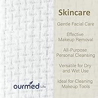 Vista 2 de Ourmed Life Toalla facial desechable Toallas limpias, biodegradables portátiles sin pelusas, toallitas desmaquillantes secas, súper suaves