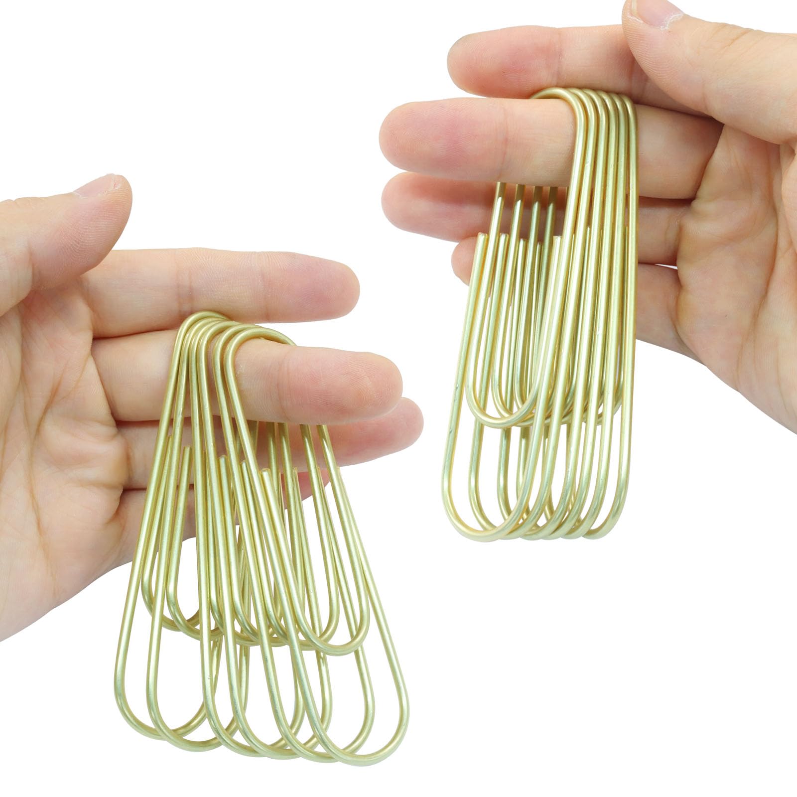Auvotuis 15Pcs 4 Inch Jumbo Paper Clips, Gold Coated Large Reusable Big Paperclips for Office School Home Document Organizing
