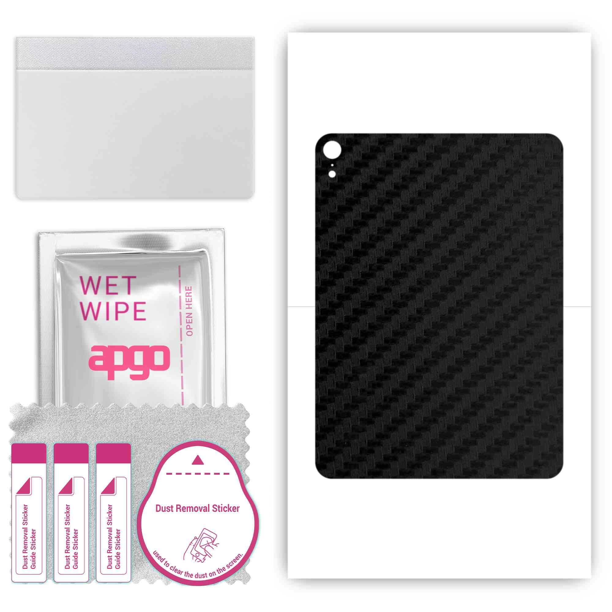 apgo Rückseite Schutzfolie, Skin, kompatibel mit Apple iPad mini Wi-Fi, Hinten Displayschutzfolie aus Vinylfolie, kratzfest, einfache Montage - Schwarzer Kohlenstoff
