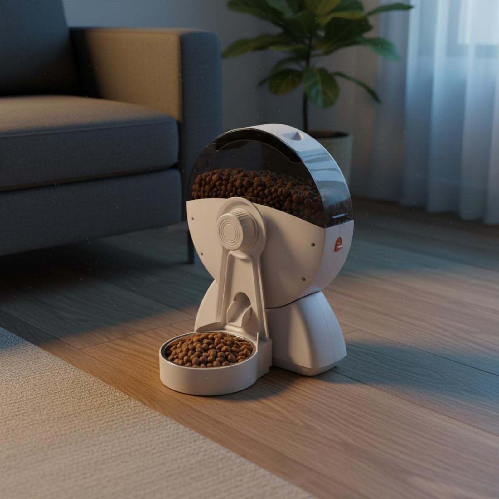 Alimentador Automático Dispensador de Comida Programable para Mascotas con Diseño Colgante Que Ahorra Espacio Doble Sellado con Desecante para, Modelo con Video